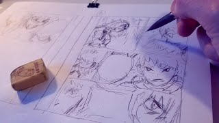 Sketching Manga Page Draft
