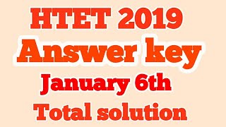 Htet Answer Key Morning Shift 6 January 2018