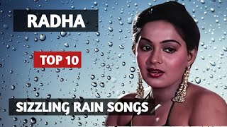 Radha Top 10 Sizzling Rain Songs Of Radha First Time In Youtube