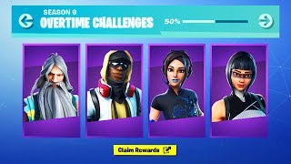 The NEW Fortnite OVERTIME CHALLENGES FREE REWARDS! (Fortnite Season 9 Overtime Challenges Rewards)