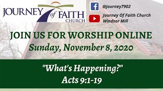 'What's Happening?" Nov. 8, 2020 Worship Service
