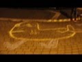 Drawing Dickbutt on the roundabout in Purmerend (Archie Europe Rotonde)