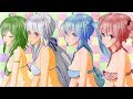 【MMD】 ボカロ水着4人でようかい体操第一 【TDA式ミク・テト・グミ・ハク】