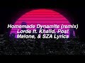 Homemade Dynamite (Remix) || Lorde ft. Khalid, Post Malone, & SZA Lyrics Mp3