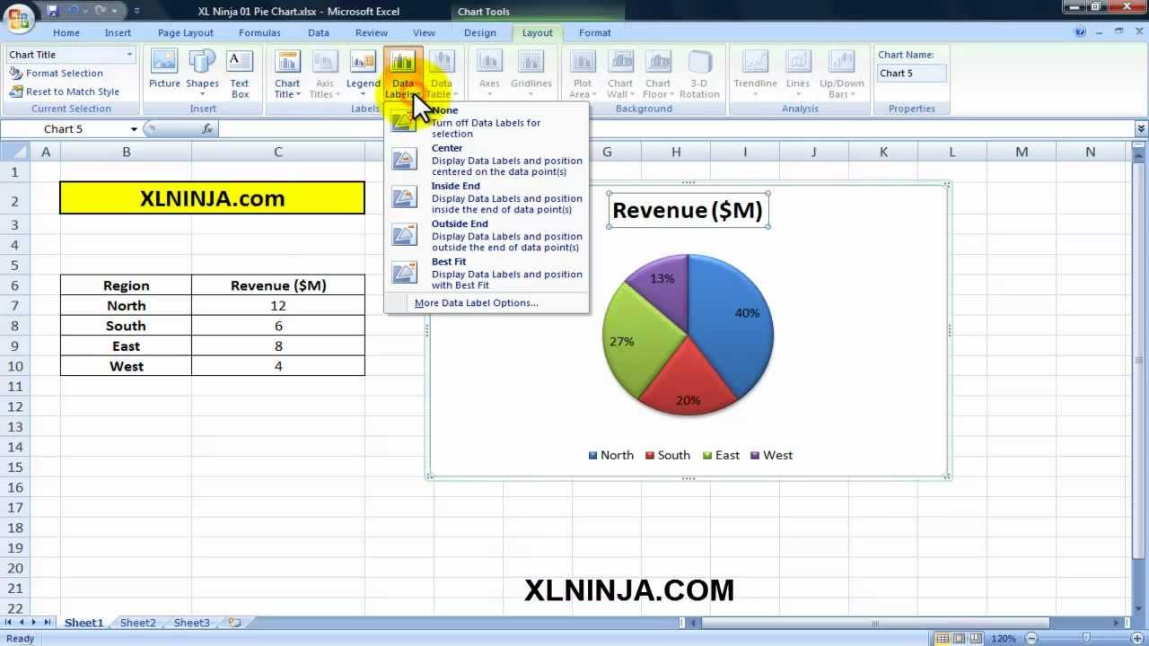 how to make a pie chart in excel with names