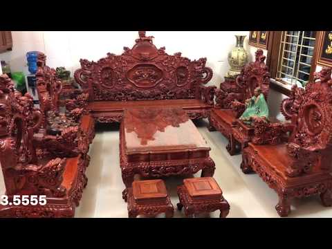 Mẫu Bàn Ghế Phòng Khách Gỗ Hương Đẹp Nhất 2019 | Bàn Ghế Gỗ Hương Rồng Đỉnh