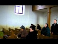 Szigetfalu, Református egyház belseje, 2010. A falon az árvíz jele...