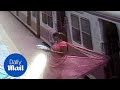 Horrifying moment women dragged after saree got stuck in train