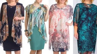 plus size women plain and print chiffon double breasted jackets style sheath bodycon dress design