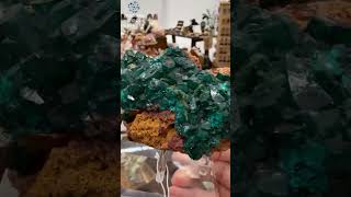 Emerald Fire Of Congo Rare Dioptase Crystal Showcase
