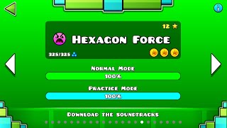 Level - 16 Hexagon Force 100% all coins (Insane) by RobTop ||Geometry Dash