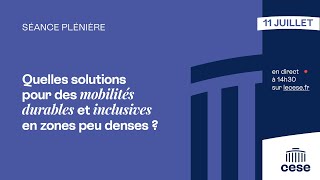 Mobilités Durables Et Inclusives En Zones Peu Denses Séance En Direct