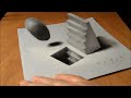 Anamorphic Illusion, Drawing 3D Staircase, Time Lapse