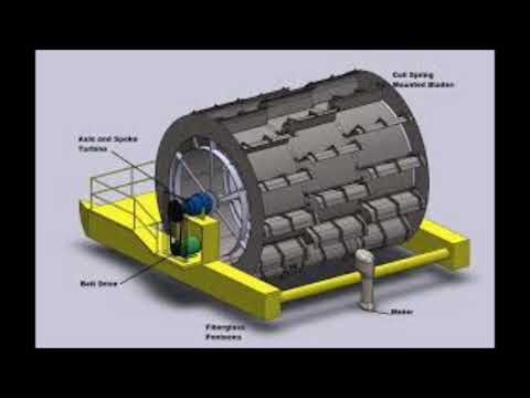 www.epsystems.net Components of gravity boosted pontoon power plant at slow horizontal water flow