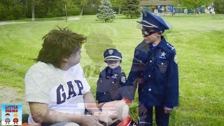 Sketchy Mechanic in the Run Away Police Car! Brother Kid Cops Chase him Down! Funny Parody Video