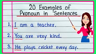 Pronoun In Sentence 20 Examples Of Pronouns In Sentences Pronoun Sentence English Grammar