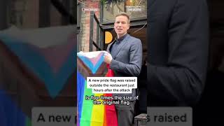 #Pride flag set on fire outside of #NYC restaurant