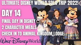 Final Magic Kingdom Day! | 2 Character Meals | Animal Kingdom Lodge | Disney World Solo Vlog Day 14