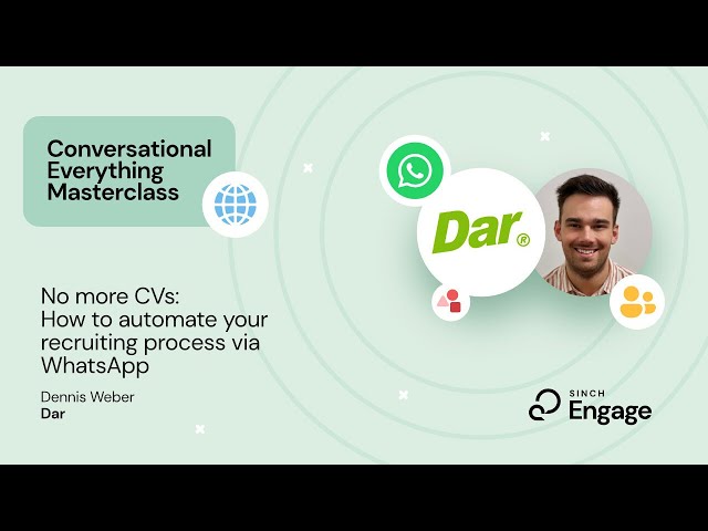 Watch No more CVs! How Dar simplifies their hiring process with a WhatsApp chatbot on YouTube.