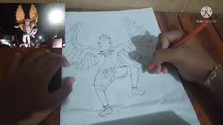 Menggambar Ogoh Ogoh Kepet Agung Bali 2022 Banjar Tainsiat