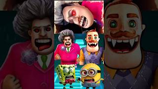 Scary Teacher 3D Hunter Hello Neighbor Exe Spongebob Minions X Coffin Dance