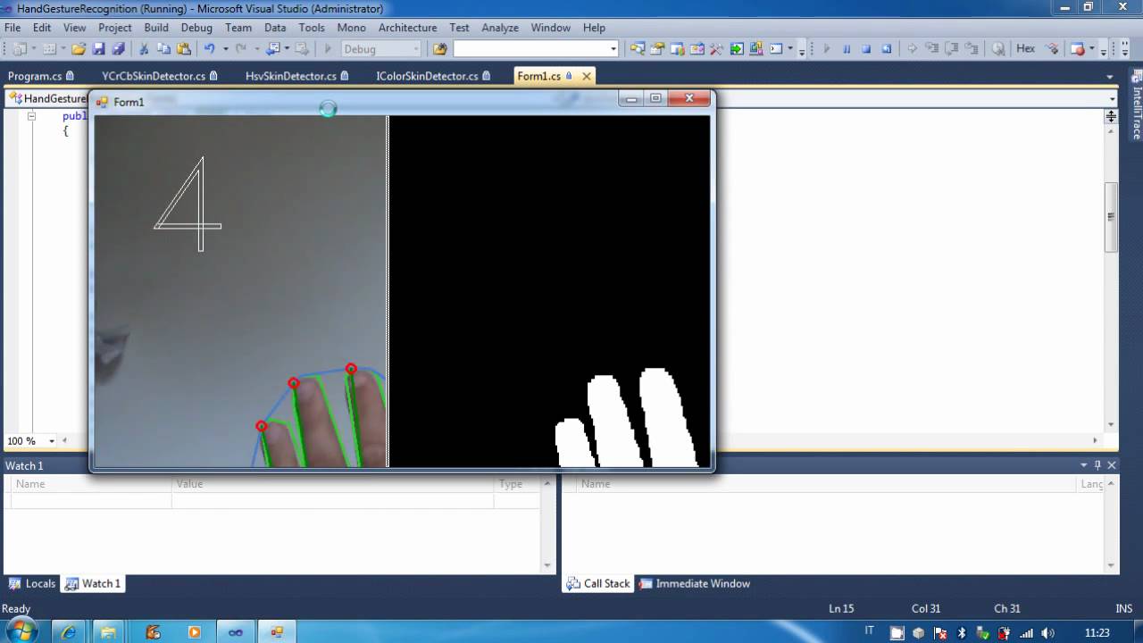 emgu cv hand gestures recognition advanced tutorial