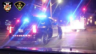 Responding Through Intersection - Teseh Fire, Engine 1 & 2 O.p.p. - Lights & Sirens