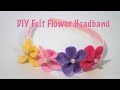 Cara membuat bando bunga dari kain flanel / diy felt flower head band