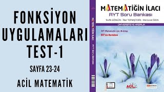 MATEMATİĞİN İLACI AYT SORU BANKASI (Fonksiyon Uygulamaları Test-1)