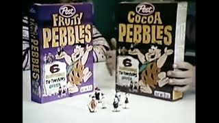 Fruity & Cocoa Pebbles Cereal Tinykins Toys Commercial 1973