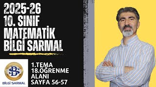 2025-26 10.Sınıf Bilgi Sarmal Matematik Sb 1. Tema 18. Öğrenme Alanı Sayfa 56-57