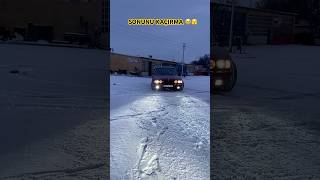 E34 Karda Dri̇ftbmw E34 Snow Dri̇ft