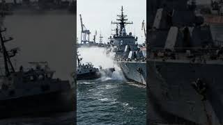 Frigate And Patrol Boat Harbor Collision