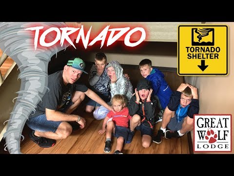 Hiding From REAL Tornado at Great Wolf Lodge!!
