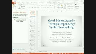 Dcne -- Greek Historiography Through Dependency Syntax Treebanking