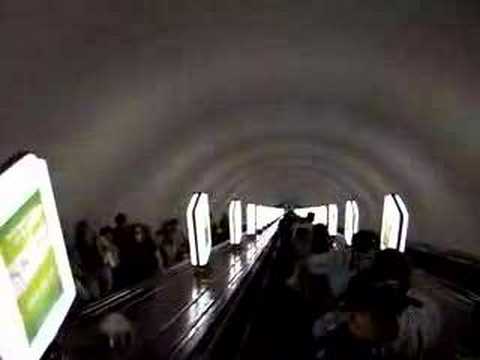 Really Long Escalator in Kiev, Ukraine