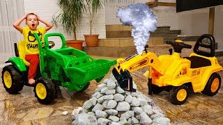 Max ride on Tractor with toy cars