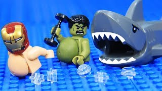 Lego Fat Avengers Gym Fail on Beach