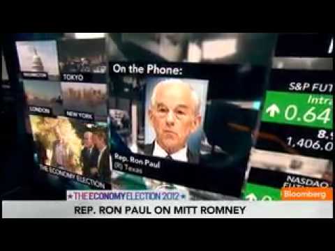 Ron Paul on Mitt Romney & Federal Reserve Policy Bloomberg 8/31/12