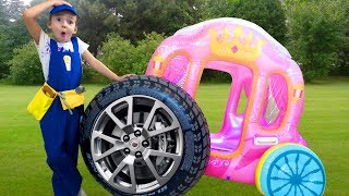 Ulya Pretend Play In Car Service And Repair Broken Toy Cars