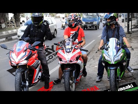 VIDEO : cbr250rr vs r25 vs ninja250fi | honda x yamaha x kawasaki - our triple vlog today involved three 250cc from various of brands, range from honda's cbr250rr, yamaha's r25 and kawasaki's ...