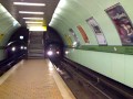 Glasgow subway outer circle train arriving & departing Cowcaddens Station
