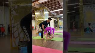 Pink Girl Practice Scorpion Pose