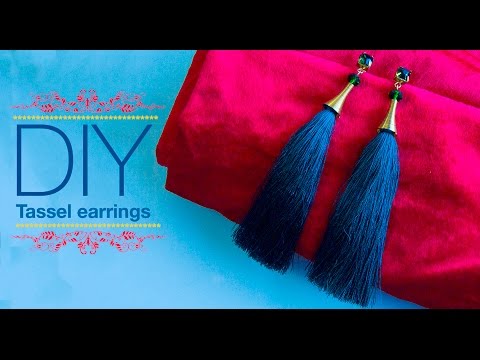 How to make silk thread Tassel earrings| DIY | Jewelry making - YouTube