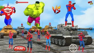 Gameplay Spider Man 2 Attack Between Team Shark Spiderman And Team Hulk 3D Animation Action Game