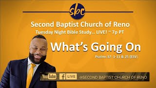 Second Baptist Church of Reno Tuesday Night Bible Study! 7p PT "What's Going On?"