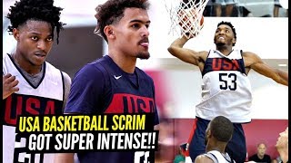Trae Young vs DeAaron Fox! USA Basketball Scrimmage GOT CRAZY! Donovan Mitchell Gets BOUNCY!