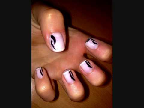 cool black and white nail designs