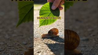 Unknown Hand Helping Small Snail From Heat