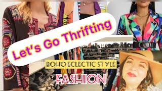 Thrift for Eclectic bohemian style Fashion/ Goodwill fashion show inspiration ￼